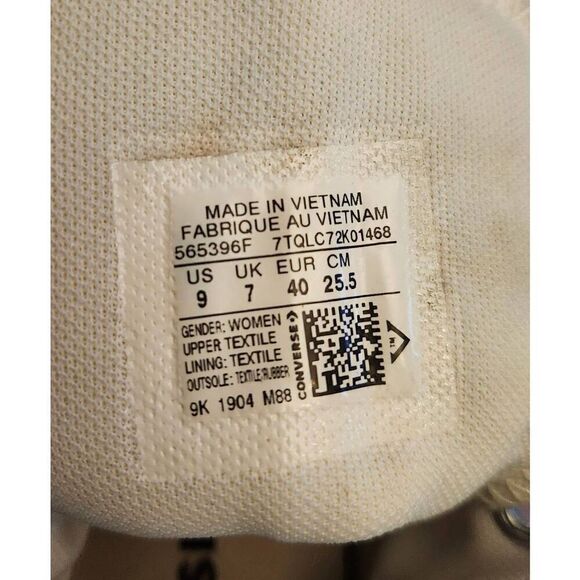 CONVERSE High Top Shoes White Rainbow Metallic Star 565396F Women's US 9 - Picture 5 of 5